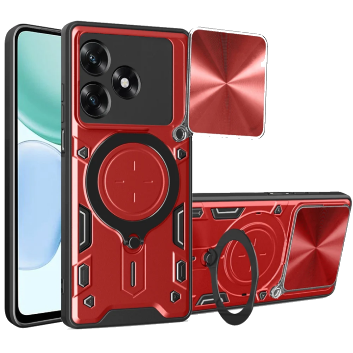 Hülle für Honor X5c Plus, Techsuit, CamGuard Pro, Rot