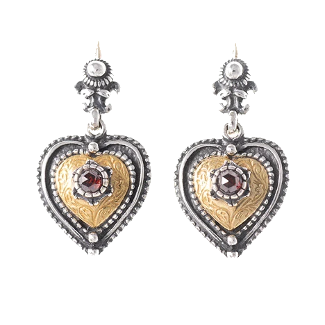 Ohrringe 925 Silber Trachtenschmuck Granat