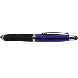 PENKO® Metall-Touch-Kugelschreiber Soft Grip, blaue Mine, blau/metallic