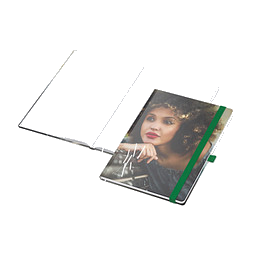 Geiger-Notes Notizbuch Match-Book White A4 Bestseller, inkl. Digitaldruck auf Einband, matt, grün