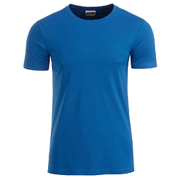JAMES & NICHOLSON Herren T-Shirt Basic aus Bio-Baumwolle, blau, L