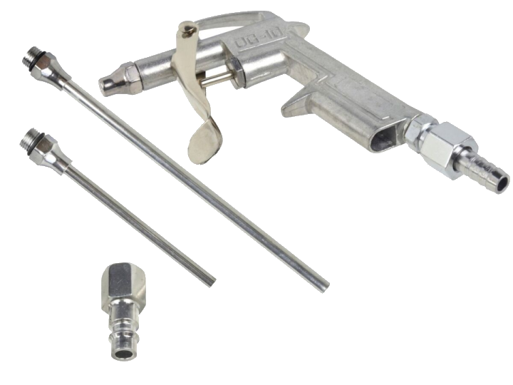 Druckluft-Ausblaspistole 5-tlg. – mit 90 mm & 180 mm Verlängerung + Adapter