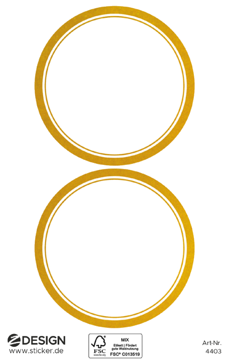 ZDesign HOME Haushalts-Etiketten, Rahmen gold, 50 mm