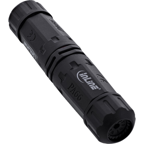 InLine® Netzkabelkupplung, IP68, 3-polig, 2-Wege, M20, schwarz