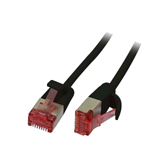 Synergy21 Patchkabel RJ45, CAT6 250Mhz, 0,25m schwarz, U/FTP, slimline rund d=3,6mm,