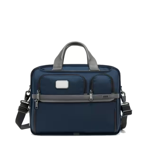 Tumi Alpha 3 Organizer-Laptop-Aktentasche aus Ballistic Nylon, erweiterbar Navy/Grey