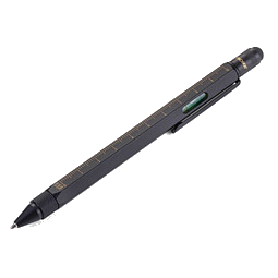 TROIKA® Construction-Pen, schwarze Mine, mattschwarz-gold