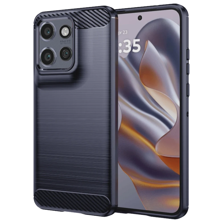 Hülle für Motorola Edge 60 Neo / Edge 50 Neo, Techsuit, Carbon, Blau