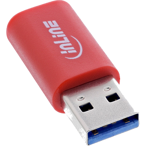 InLine® USB-Datenblocker, Adapter USB-A Stecker an USB-C Buchse, 5 V, 1,5 A