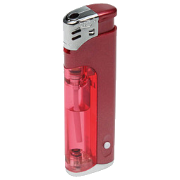 Piezo LED-Feuerzeug Light Fire, rot-metallic