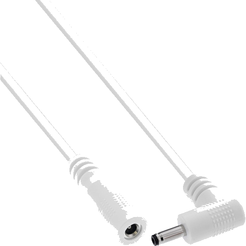 InLine® DC Verlängerungskabel, Winkelstecker, 3,5 x 1,35 mm, weiß, 1 m