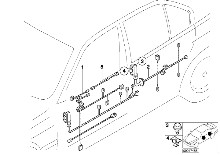 BMW Kabelsatz Beifahrerseite 61108367507 - Bildposition 01
