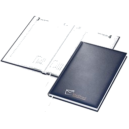 Geiger-Notes Buchkalender Basic Bestseller, dunkelblau, inkl. Siebdruck-Digital