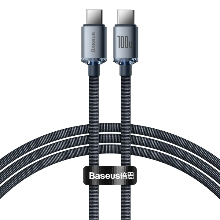 Baseus Crystal Shine Series USB-C auf USB-C Kabel 100W 1.2m | Schwarz