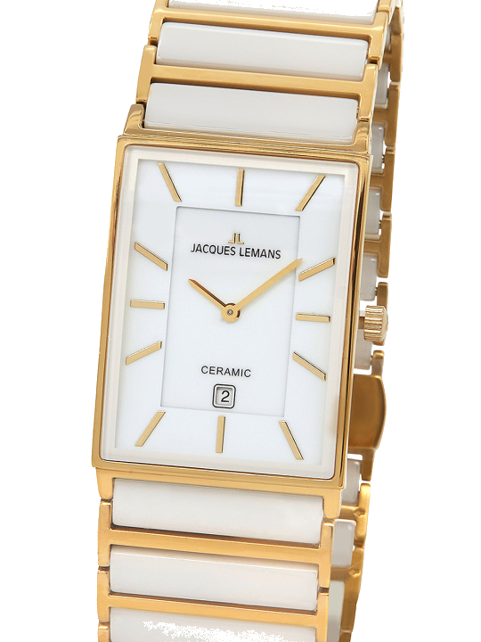Jacques Lemans 1-1593.1F York Keramik Damenuhr 32mm 5ATM
