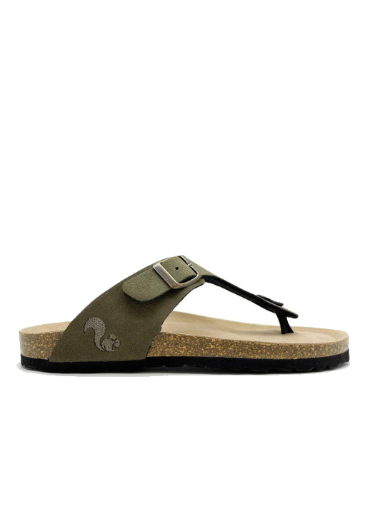 Vegane thies ® Eco Bio Thong Sandale aus rec. PET mit Kork-Tieffussbett