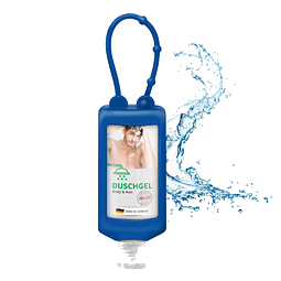 Duschgel, inkl. Druck auf Body Label, Bumper 50 ml, blau