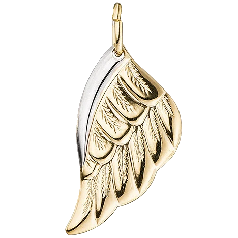 Anhänger Flügel Engelsflügel 333 Gold Gelbgold bicolor Goldanhänger
