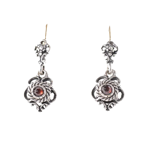 Ohrringe 925 Silber Trachtenschmuck Granat