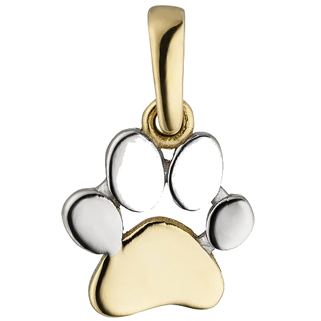 Anhänger Pfote 333 Gold Gelbgold bicolor Goldanhänger