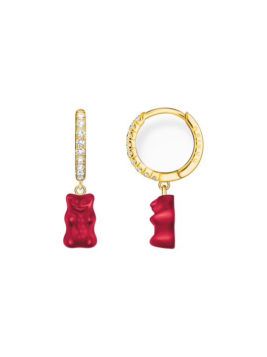 THOMAS SABO Single-Creole THOMAS SABO x HARIBO Schmuck: Einzel-Creole mit Goldbär, mit Kristallglas, Zirkonia (synth)