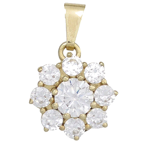 Anhänger 375 Gold Gelbgold 9 Zirkonia Goldanhänger