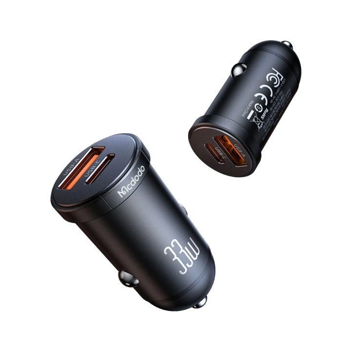 Auto-Ladegerät McDodo CC-2320 Cool, 33W, 3A, 1 x USB-A - 1 x USB-C, Schwarz