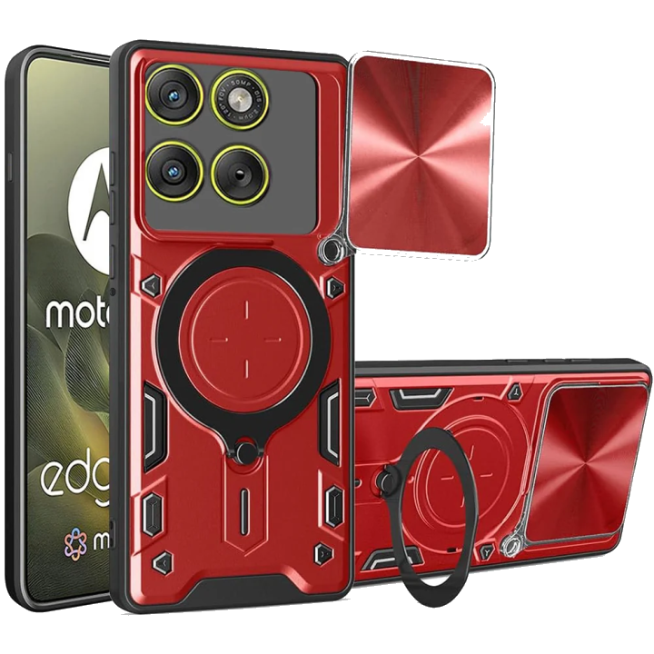 Hülle für Motorola Edge 70, Techsuit, CamGuard Pro, Rot