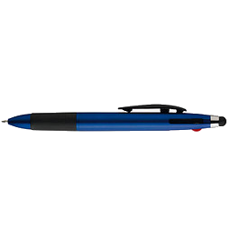 Dreifarb-Touch-Kugelschreiber, Blau-Metallic