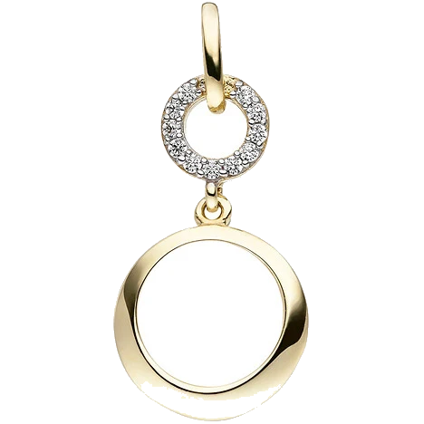 Anhänger 375 Gold Gelbgold 11 Zirkonia Goldanhänger