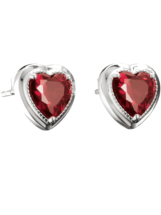 Thomas Sabo H2344-051-10 Ohrstecker Herz Granatrot Elyndra Silber 10,5 mm Damen