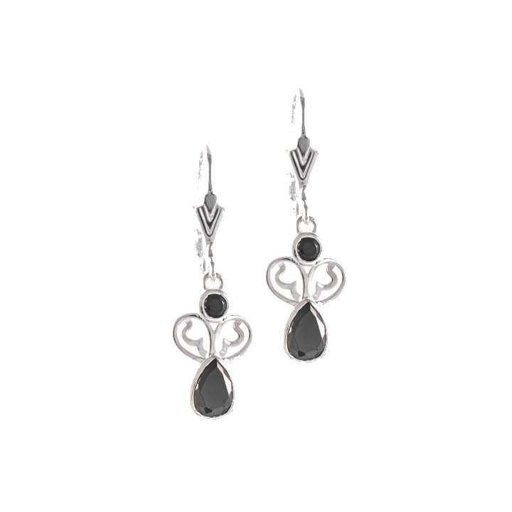 Ohrringe 925 Silber Zirkonia schwarz