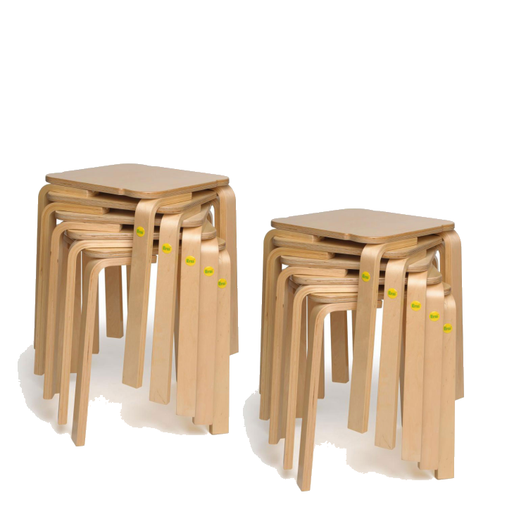 Erzi Hocker aus Formholz, 10er Paket
