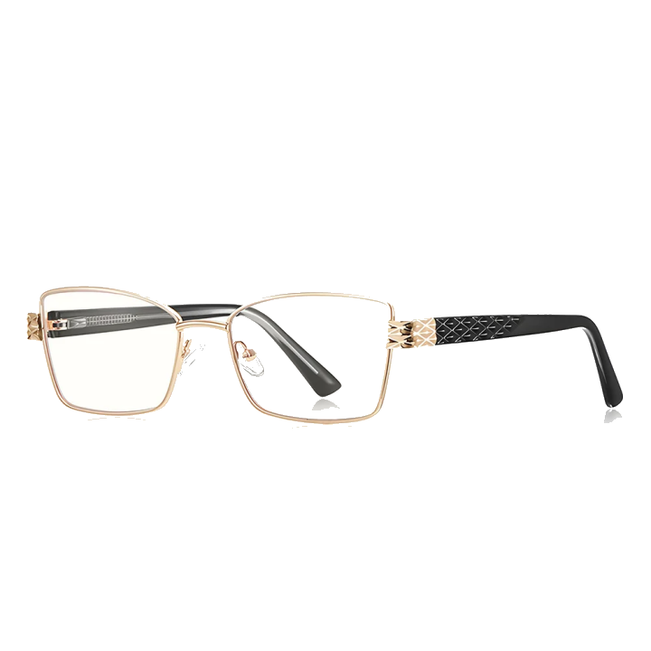 Damen Computerbrille Techsuit 3171, Anti-Blue Light, Schwarz Gold