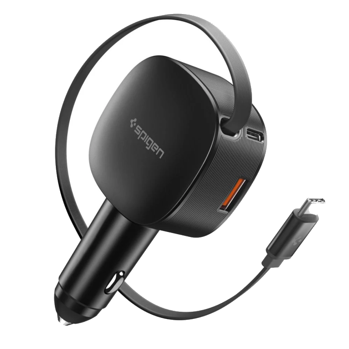 Auto-Ladegerät mit USB-C-Kabel Spigen EV603BT Essential, 60W, 3A, 1 x USB-A - 1 x USB-C, Schwarz ACP10515