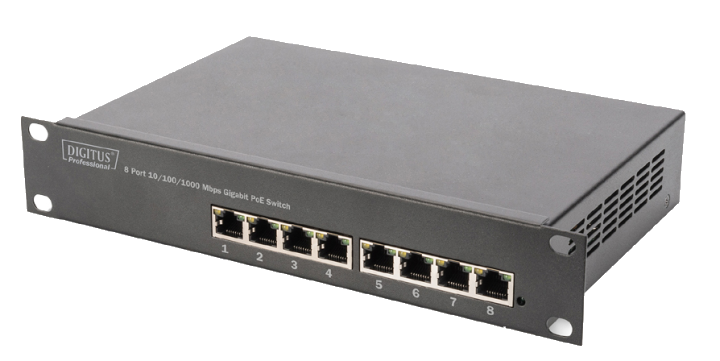 Digitus 8-Port Gigabit Netzwerkswitch, 10 Zoll, Unmanaged