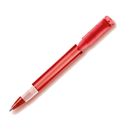 Druckkugelschreiber Genua MADE IN EUROPE, rot/transparent