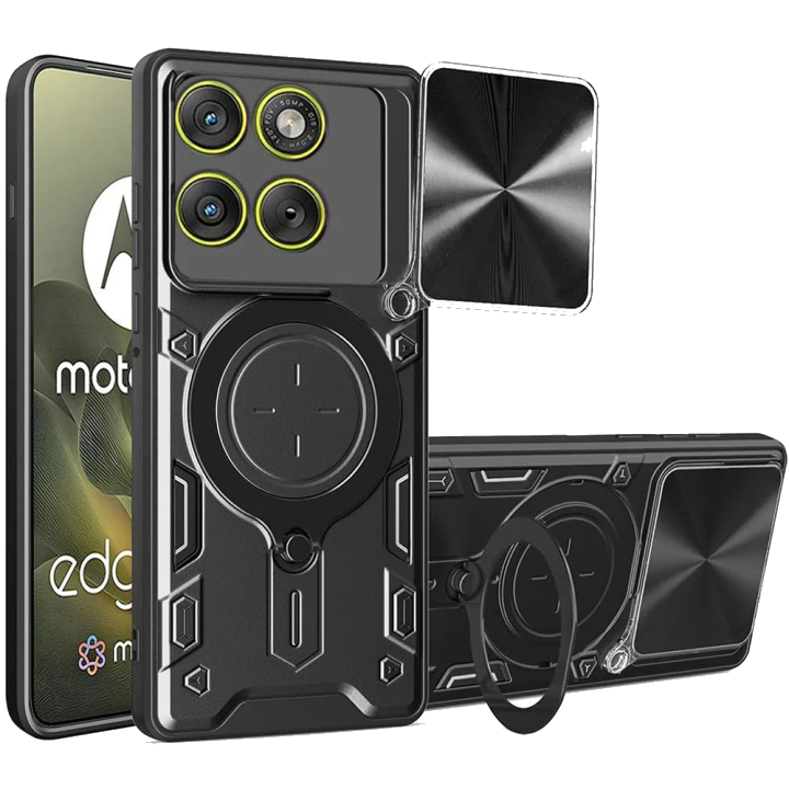 Hülle für Motorola Edge 70, Techsuit, CamGuard Pro, Schwarz