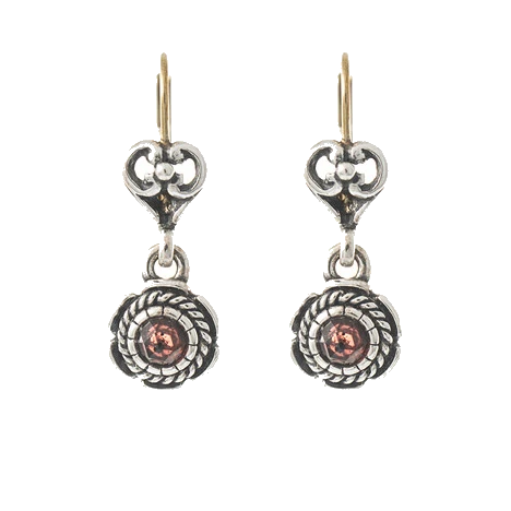 Ohrringe 925 Silber Trachtenschmuck Granat