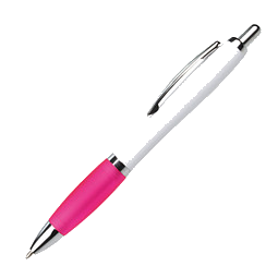 LANCE® Kugelschreiber Milano, blaue Mine, weiß/pink