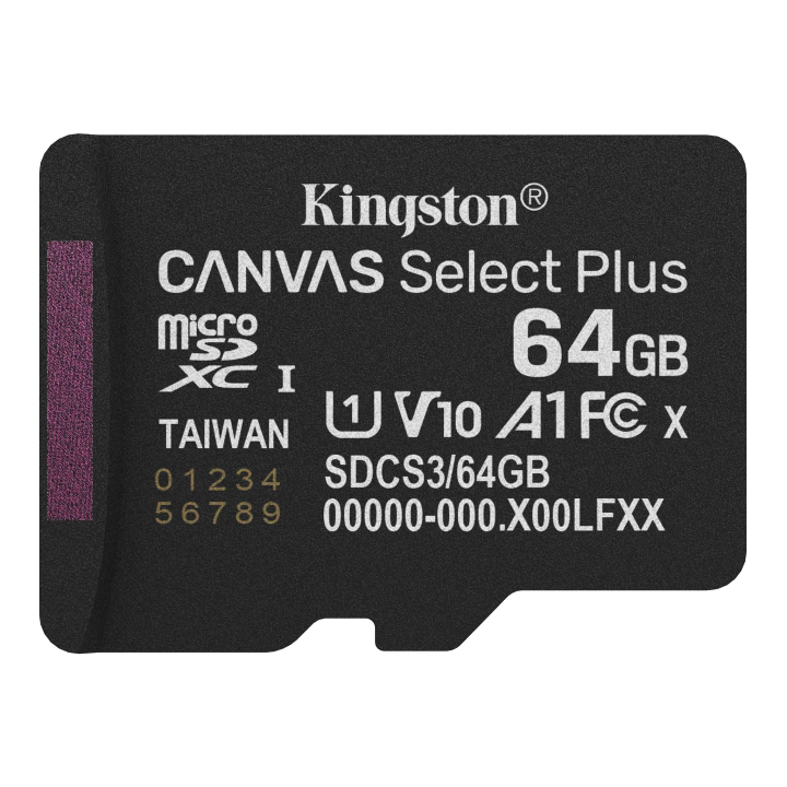 Kingston Technology 64GB micSDXC Canvas Select Plus Gen3 100R A1 enkel pakket zonder ADP (SDCS3/64GBSP)