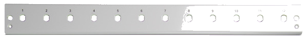 Frontblende 12 x ST/FC (D-hole), grau