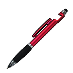 PENKO® Kugelschreiber 4in1 Santiago, blaue Mine, rot-metallic