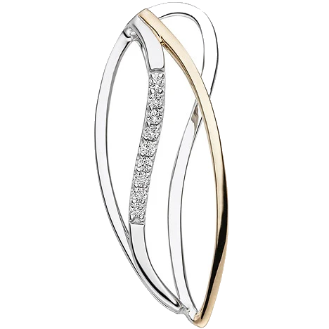 Anhänger 333 Gold Weißgold Gelbgold bicolor 9 Zirkonia Goldanhänger
