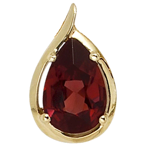 Anhänger Tropfen 585 Gold Gelbgold 1 Granat rot Goldanhänger