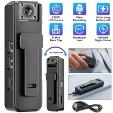 Mini Körperkamera 1080P HD Tragbare Body Cam mit Nachtsicht Polizei Videokamera