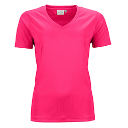 JAMES & NICHOLSON Damen Funktions T-Shirt Active, pink, XL