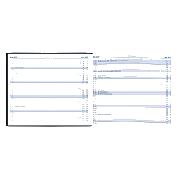 Pocketdata 2027, Leporello-Kalendarium BlueLine, dunkelblau