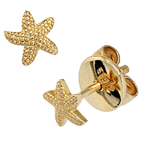 Ohrstecker Seestern 585 Gold Gelbgold Ohrringe Goldohrringe Goldohrstecker