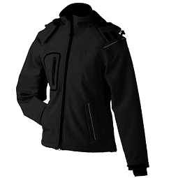 JAMES & NICHOLSON Damen Softshell-Jacke, schwarz, L